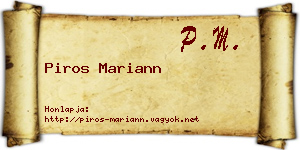 Piros Mariann névjegykártya