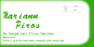 mariann piros business card